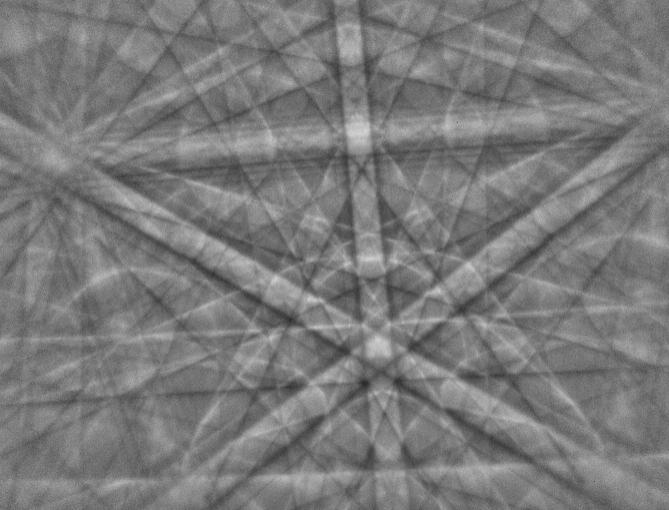 高真空で収集した Ni の EBSD パターン。