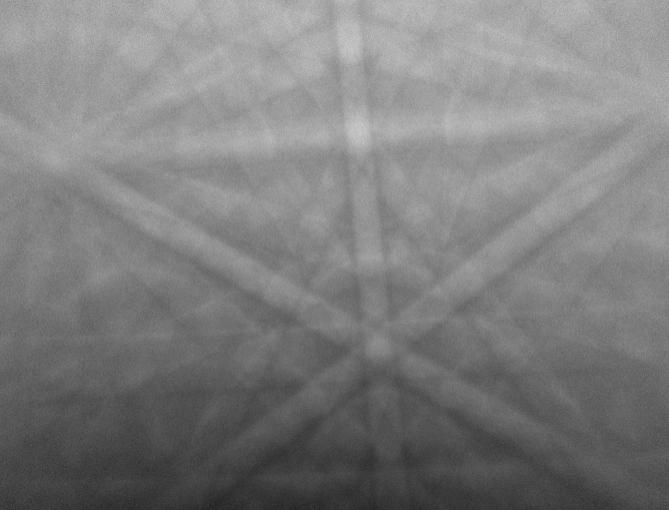 チャンバー圧力 130 Pa における可変圧力による Ni の EBSD パターン。