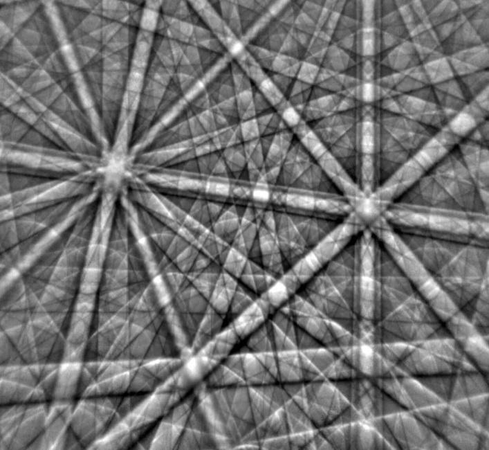 複数の Kikuchi バンドが重なった典型的な高品質 EBSP