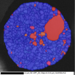 金線からの EBSD 逆極点図マップ