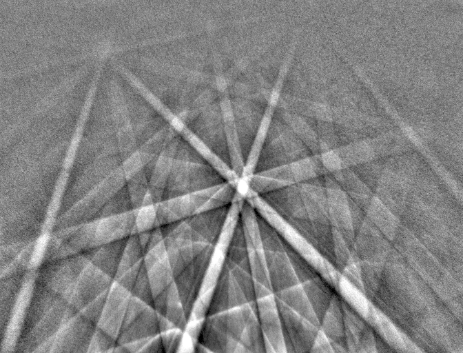 Example transmission Kikuchi diffraction pattern from a nanocrystalline Al sample